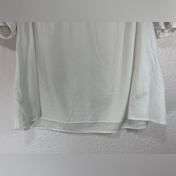 Per Una White Floral Embroidered Short Sleeve V-Neck Blouse Women’s 18 - Picture 6 of 12
